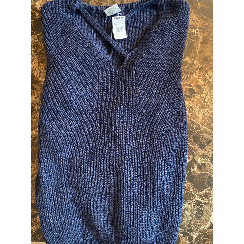 Navy Blue Oversized Sweater